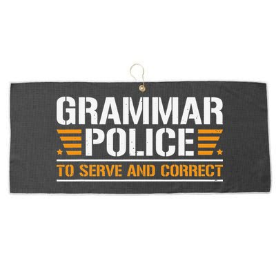 Grammar Police To Serve And Correct Teachers Grammar Large Microfiber Waffle Golf Towel
