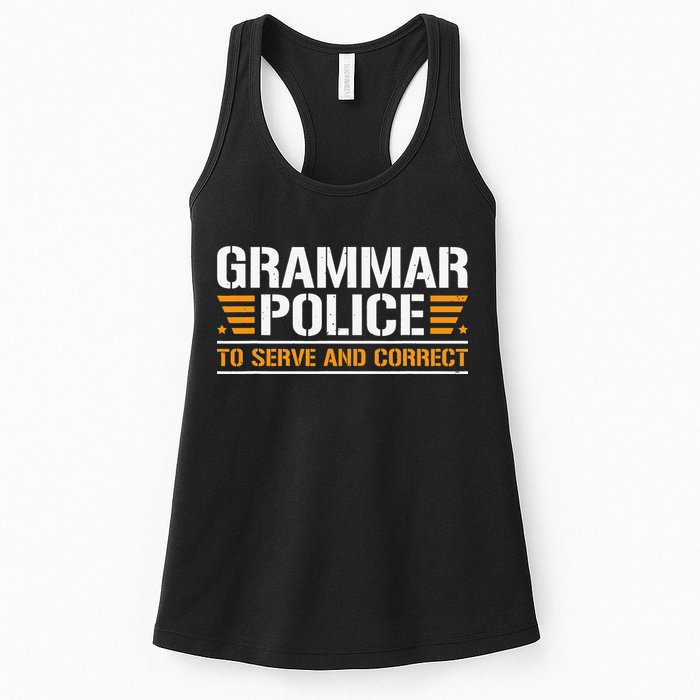Grammar Police To Serve And Correct Teachers Grammar Womens Tank Top