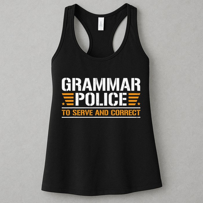 Grammar Police To Serve And Correct Teachers Grammar Womens Tank Top