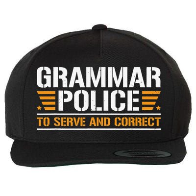 Grammar Police To Serve And Correct Teachers Grammar Wool Snapback Cap