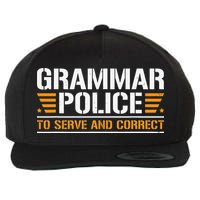 Grammar Police To Serve And Correct Teachers Grammar Wool Snapback Cap