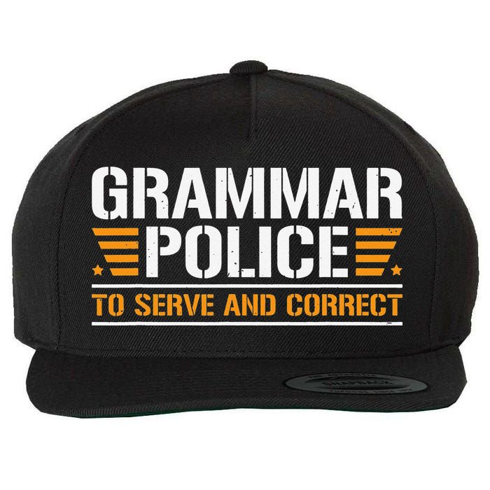 Grammar Police To Serve And Correct Teachers Grammar Wool Snapback Cap