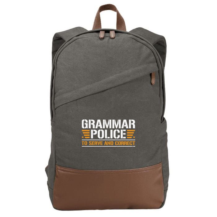 Grammar Police To Serve And Correct Teachers Grammar Cotton Canvas Backpack