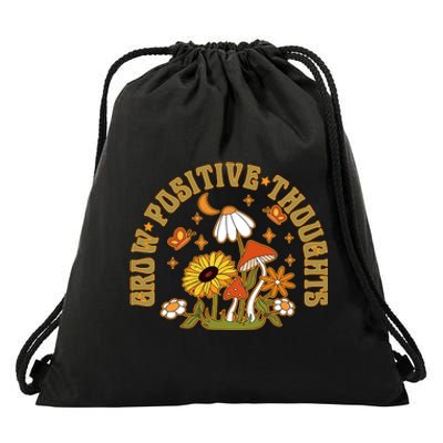 Grow Positive Thoughts Drawstring Bag