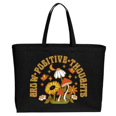 Grow Positive Thoughts Cotton Canvas Jumbo Tote