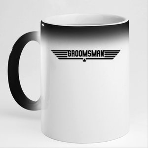 Groomsman Pilot Theme 11oz Black Color Changing Mug