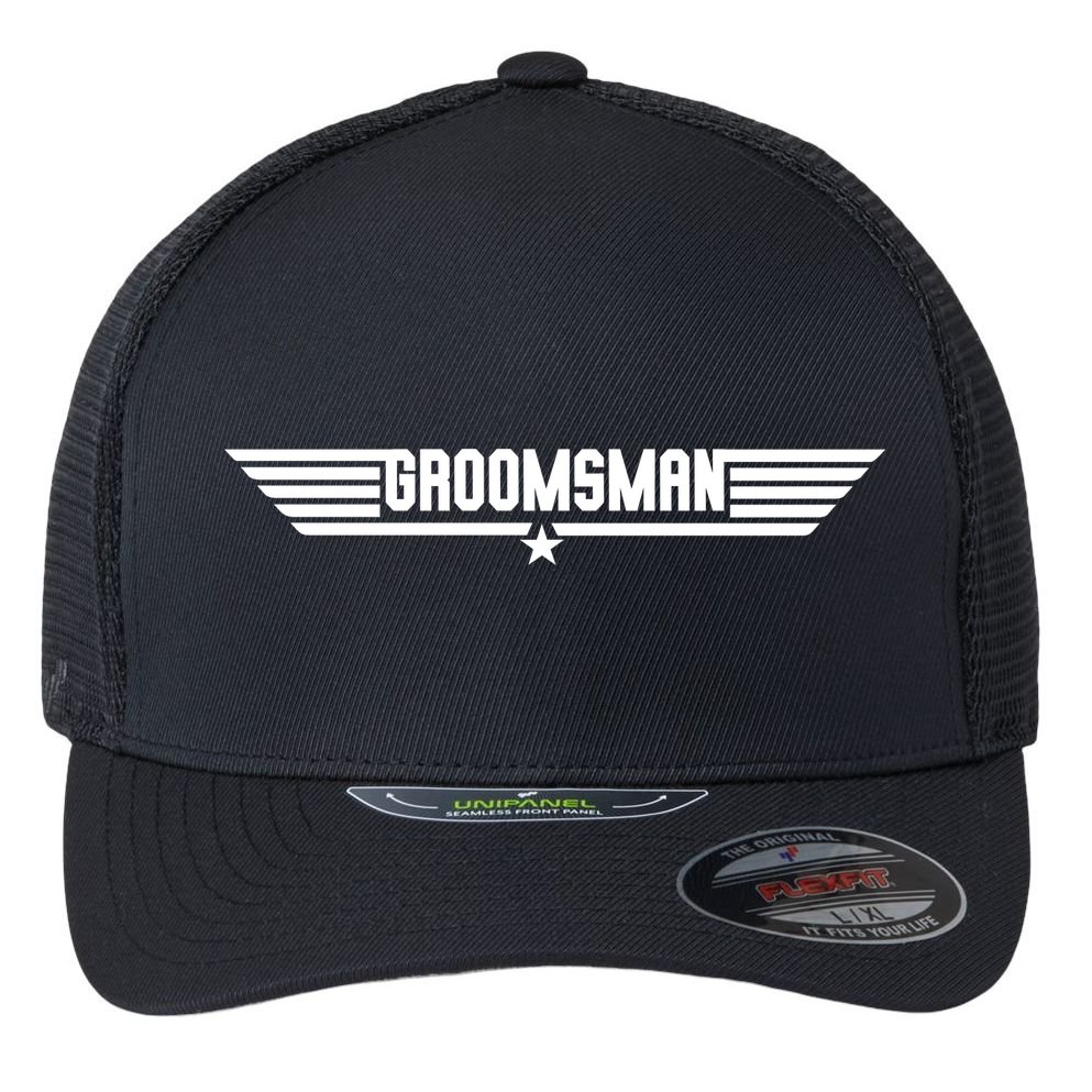 Groomsman Pilot Theme Flexfit Unipanel Trucker Cap