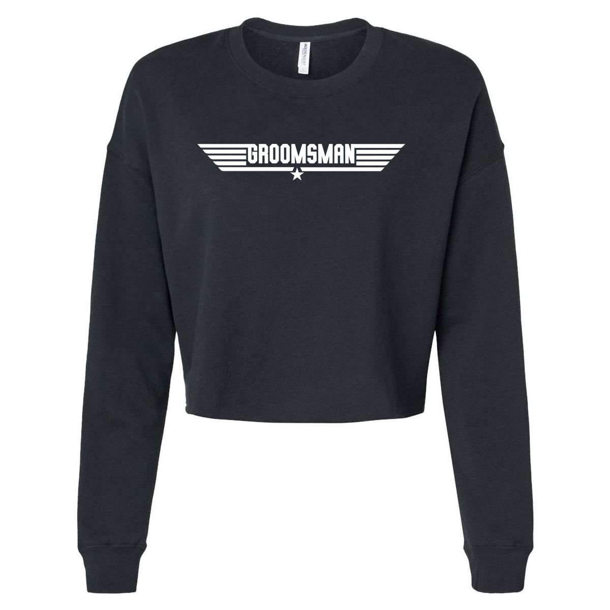 Groomsman Pilot Theme Cropped Pullover Crew