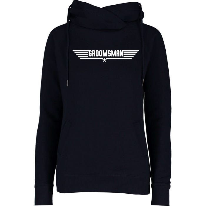 Groomsman Pilot Theme Womens Funnel Neck Pullover Hood