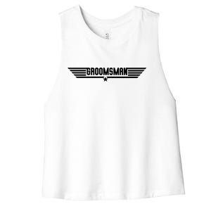 Groomsman Pilot Theme Women's Racerback Cropped Tank