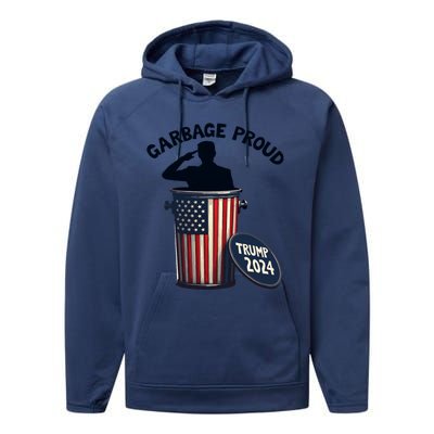 Garbage Proud To Be Garbage Vote Trump Supporters Performance Fleece Hoodie