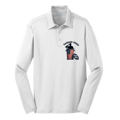 Garbage Proud To Be Garbage Vote Trump Supporters Silk Touch Performance Long Sleeve Polo