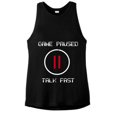 Game Paused Talk Fast Funny Ladies PosiCharge Tri-Blend Wicking Tank