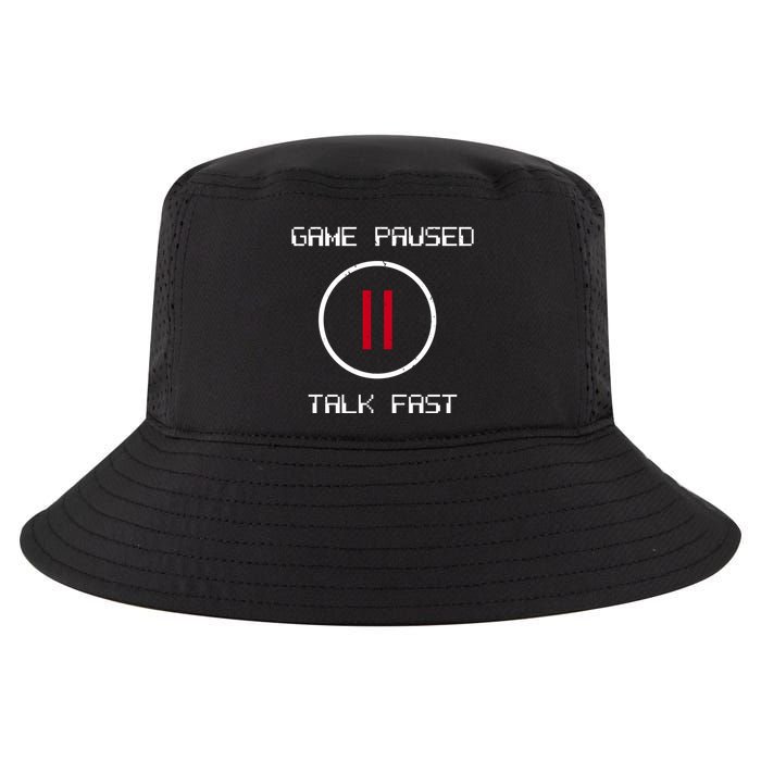 Game Paused Talk Fast Funny Cool Comfort Performance Bucket Hat