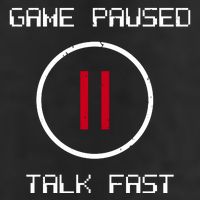 Game Paused Talk Fast Funny 7 Panel Mesh Trucker Snapback Hat