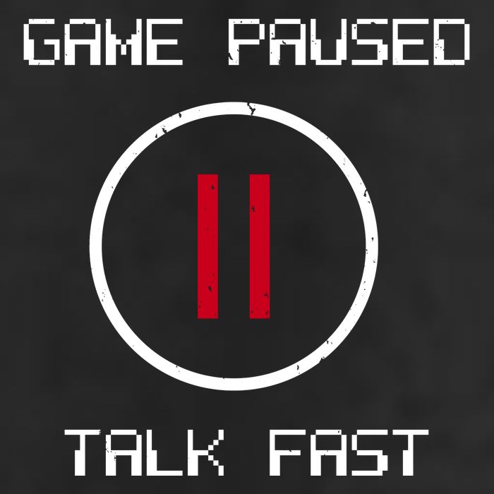 Game Paused Talk Fast Funny 7 Panel Mesh Trucker Snapback Hat