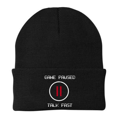 Game Paused Talk Fast Funny Beanie