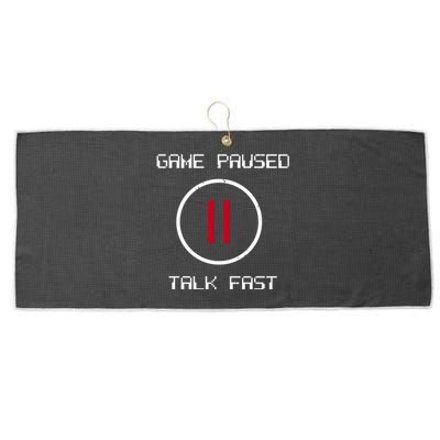 Game Paused Talk Fast Funny Large Microfiber Waffle Golf Towel