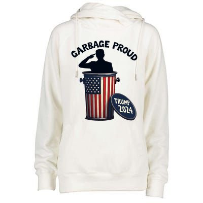 Garbage Proud To Be Garbage Vote Trump Supporters Womens Funnel Neck Pullover Hood