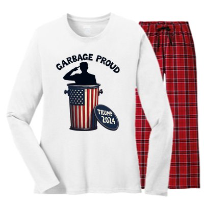 Garbage Proud To Be Garbage Vote Trump Supporters Women's Long Sleeve Flannel Pajama Set 