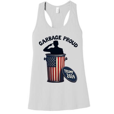 Garbage Proud To Be Garbage Vote Trump Supporters Women's Racerback Tank