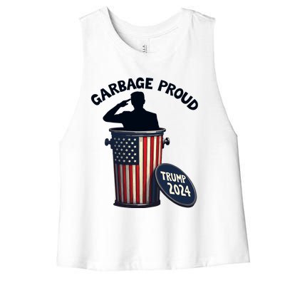 Garbage Proud To Be Garbage Vote Trump Supporters Women's Racerback Cropped Tank