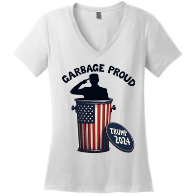 Garbage Proud To Be Garbage Vote Trump Supporters Women's V-Neck T-Shirt