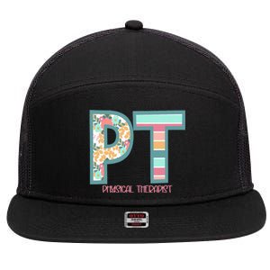 Groovy Physical Therapy PT Physical Therapist Back To School 7 Panel Mesh Trucker Snapback Hat