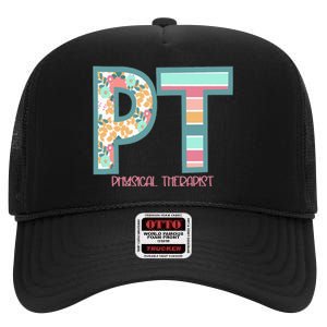 Groovy Physical Therapy PT Physical Therapist Back To School High Crown Mesh Back Trucker Hat