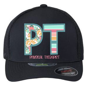 Groovy Physical Therapy PT Physical Therapist Back To School Flexfit Unipanel Trucker Cap