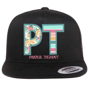 Groovy Physical Therapy PT Physical Therapist Back To School Flat Bill Trucker Hat