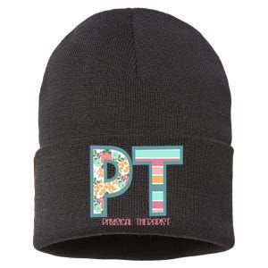 Groovy Physical Therapy PT Physical Therapist Back To School Sustainable Knit Beanie