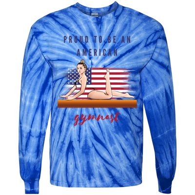 Gymnastics Proud To Be An American Gymnast Meaningful Gift Tie-Dye Long Sleeve Shirt