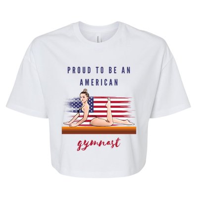 Gymnastics Proud To Be An American Gymnast Meaningful Gift Bella+Canvas Jersey Crop Tee