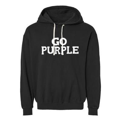 Go PURPLE Team Spirit Gear Color War Grape Wins the Game Fan Garment-Dyed Fleece Hoodie