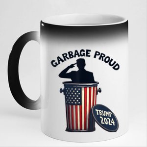 Garbage Proud To Be Garbage Vote Trump Supporters 11oz Black Color Changing Mug