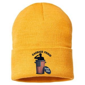 Garbage Proud To Be Garbage Vote Trump Supporters Sustainable Knit Beanie