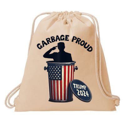 Garbage Proud To Be Garbage Vote Trump Supporters Drawstring Bag