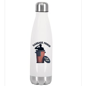 Garbage Proud To Be Garbage Vote Trump Supporters Stainless Steel Insulated Water Bottle