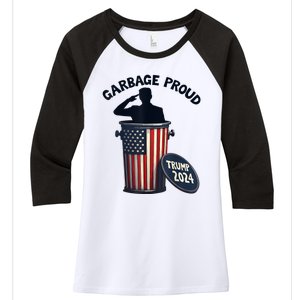 Garbage Proud To Be Garbage Vote Trump Supporters Women's Tri-Blend 3/4-Sleeve Raglan Shirt