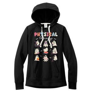 Ghost Physical Therapy Physical Therapist Halloween Groovy Great Gift Women's Fleece Hoodie