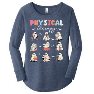 Ghost Physical Therapy Physical Therapist Halloween Groovy Great Gift Women's Perfect Tri Tunic Long Sleeve Shirt