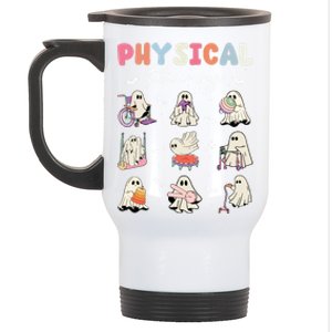 Ghost Physical Therapy Physical Therapist Halloween Groovy Great Gift Stainless Steel Travel Mug