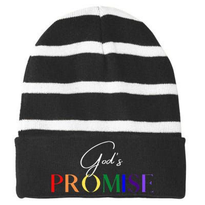 Gods Promise The Rainbow Striped Beanie with Solid Band