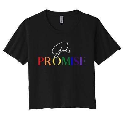 Gods Promise The Rainbow Women's Crop Top Tee