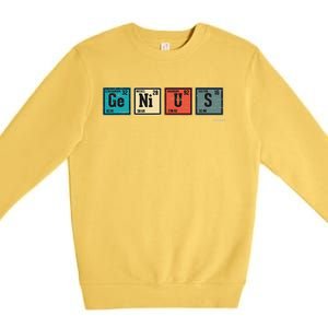 Genius Periodic Table Elements Chemistry Teacher Gift Premium Crewneck Sweatshirt