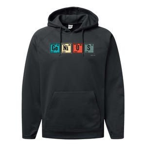 Genius Periodic Table Elements Chemistry Teacher Gift Performance Fleece Hoodie