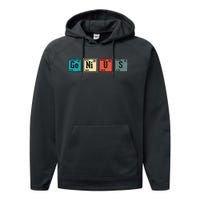 Genius Periodic Table Elements Chemistry Teacher Gift Performance Fleece Hoodie