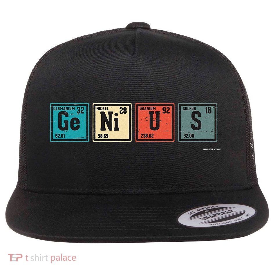 Genius Periodic Table Elements Chemistry Teacher Gift Flatbill Hat
