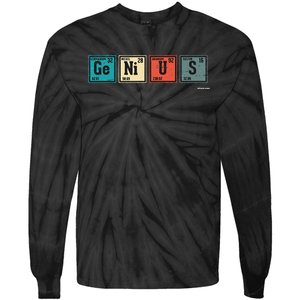 Genius Periodic Table Elements Chemistry Teacher Gift Tie-Dye Long Sleeve Shirt